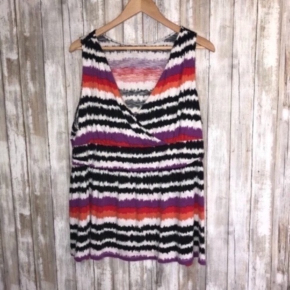 Lane Bryant Tops - Lane Bryant Sleeveless Striped Blouse